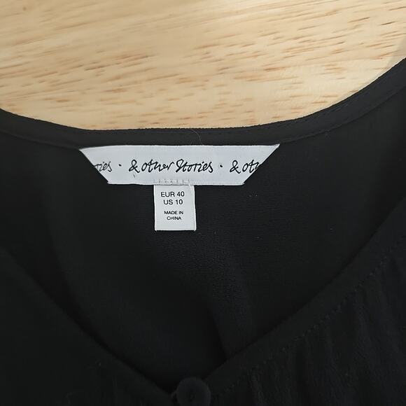 & Other Stories Balloon Slouchy Midi Dress Size 10 Minimalist Relaxed Fit Draped - Picture 3 of 9